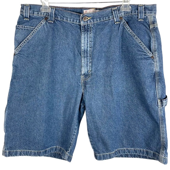 Levi Strauss Signature 100% Cotton Denim Carpenter Cargo Shorts in Size W40 - Picture 6 of 12